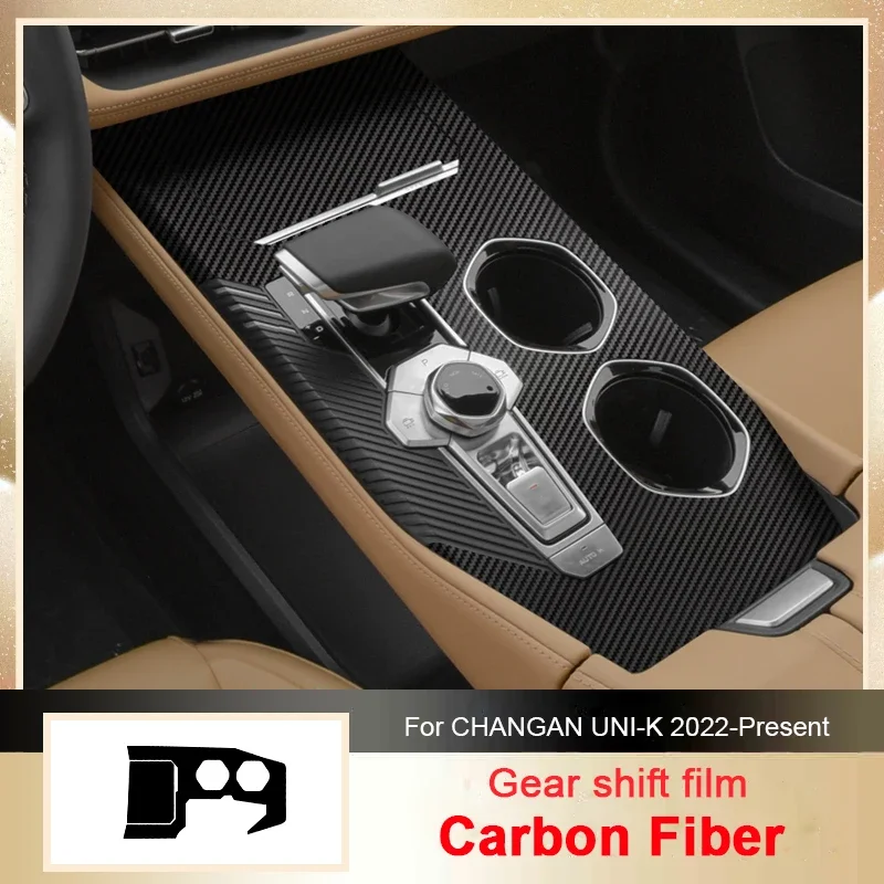 For CHANGAN UNI-K 2022-Present LHD Car Carbon Interior Sticker Auto Lifting Window Panel Decal Gear Inner Door Protective Film