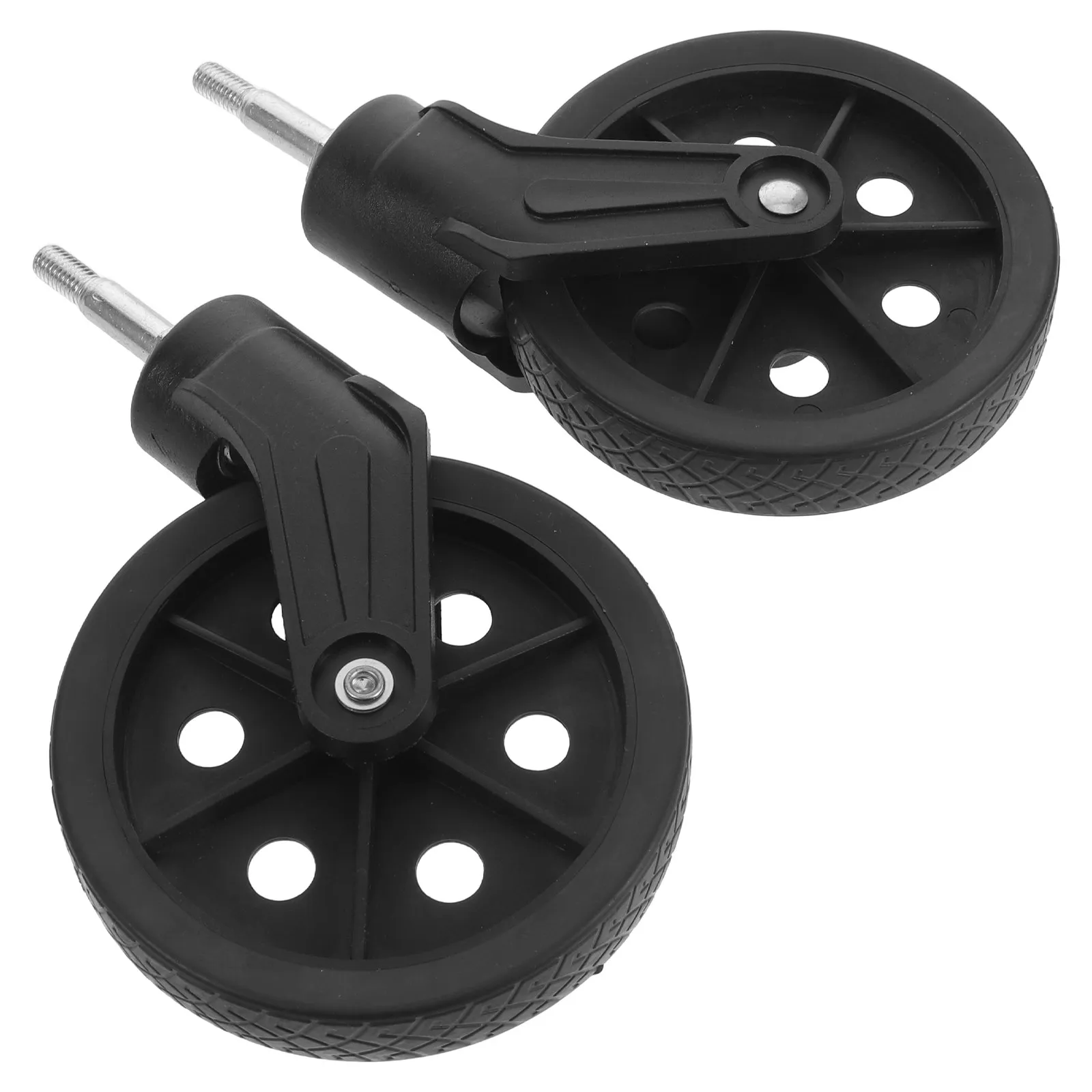 2Pcs Shopping Cart Front Wheels Replacement 4.5 Inch Silent Bearing Stem Swivel Caster Portable Utility Cart Caster Wheel Smooth