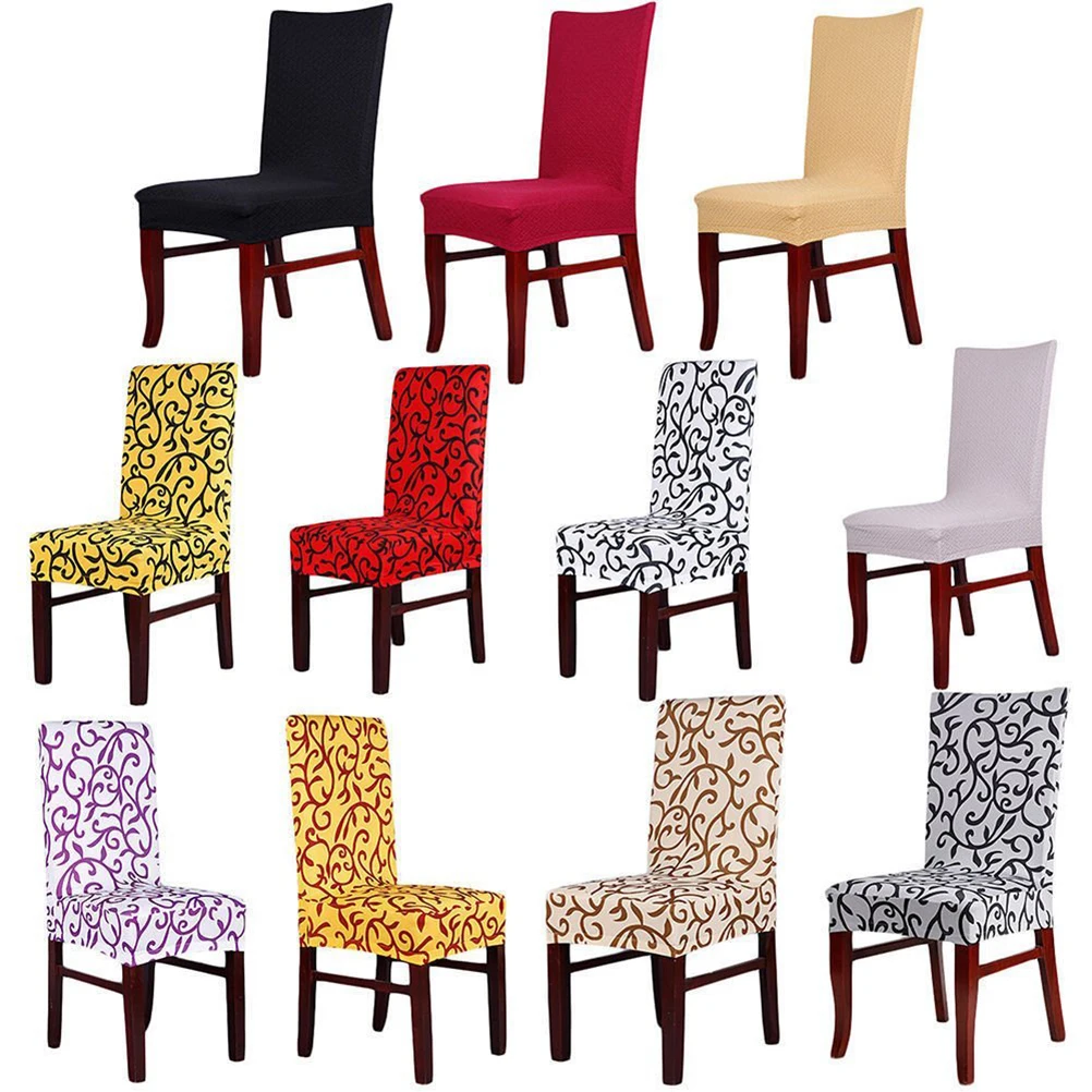 

1 Piece Chair Cover for Dining Room Super Fit Stretch Fabric Seat Protector Easy Care Machine Washable Decoration Wedding