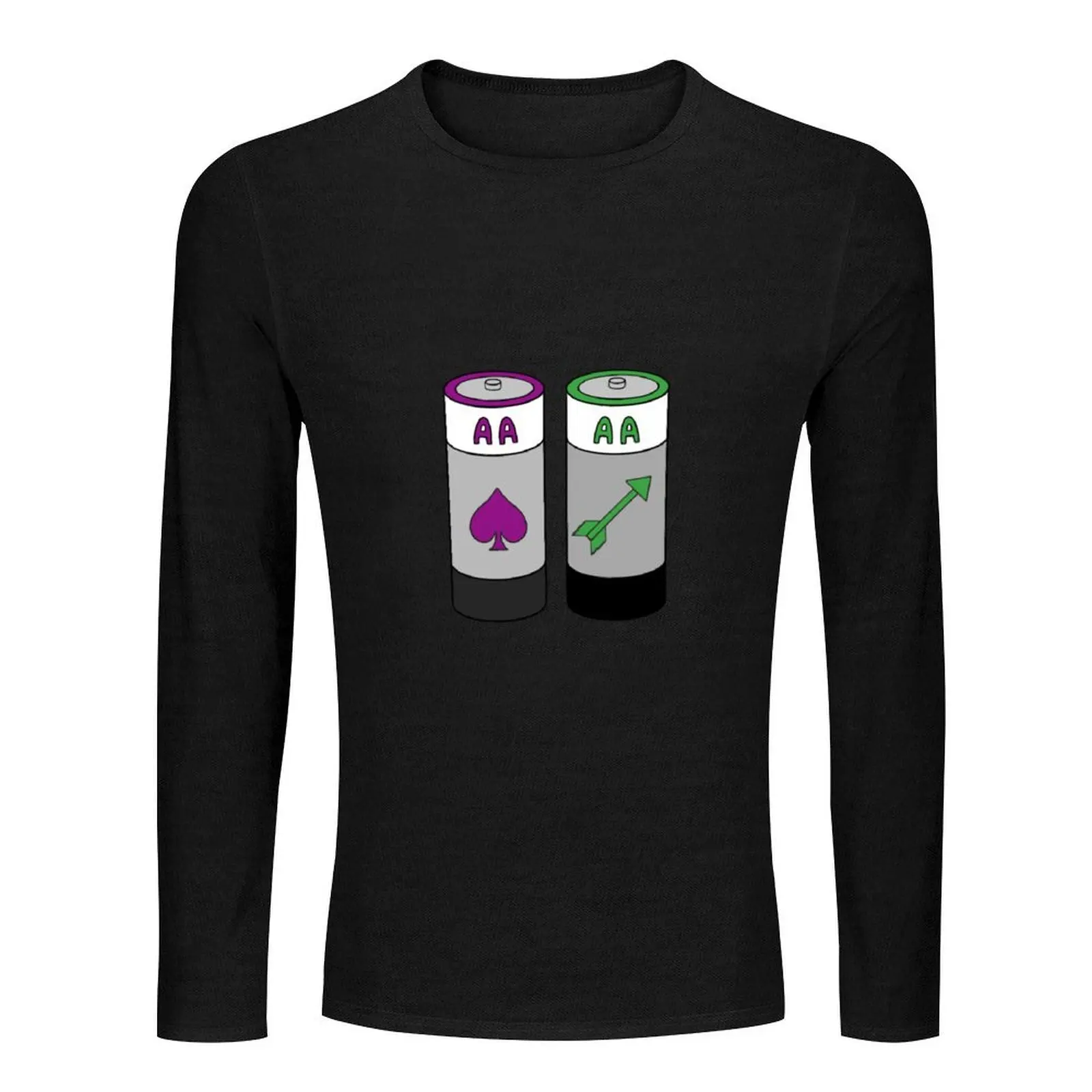 AA Battery (Asexual and Aromantic) Long T-Shirt t shirt man t shirts for men