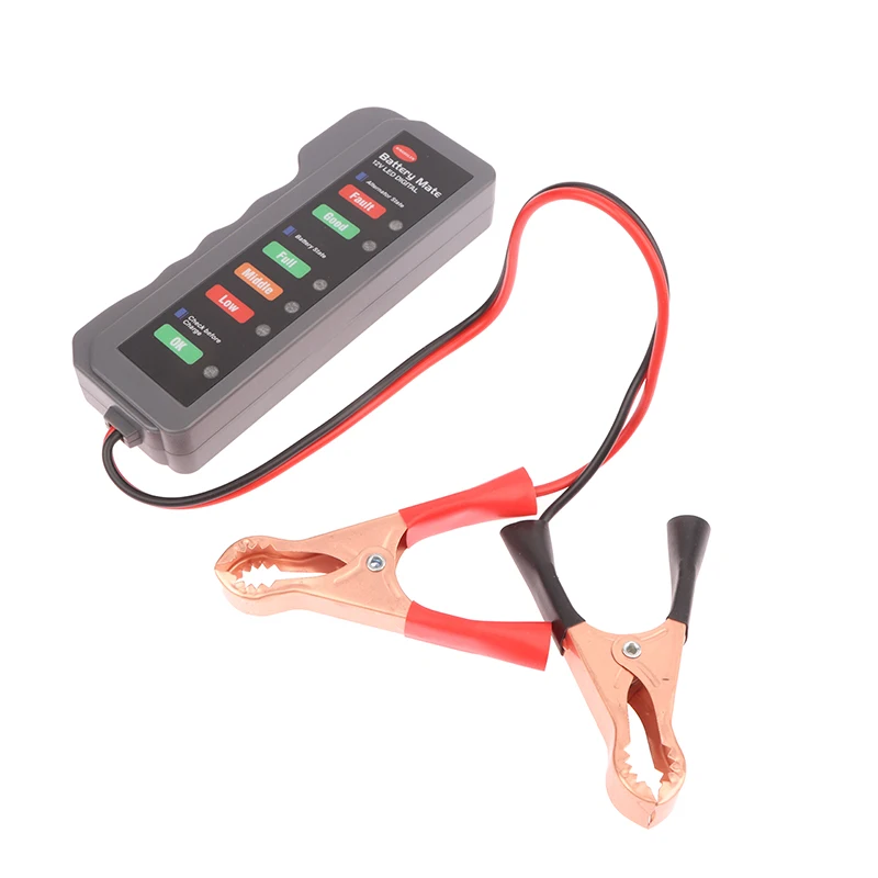 شاشة بطارية 12 فولت للسيارات، جهاز اختبار بطارية السيارة الرقمي، جهاز اختبار بطارية السيارة اليدوية مع 6 شاشات LED