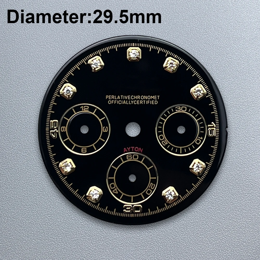 29.5mm S Logo DTN Panda Dial Suitable For VK63 Movement C3 Green Luminou Watch Modification Accessories Diver 150 Windows