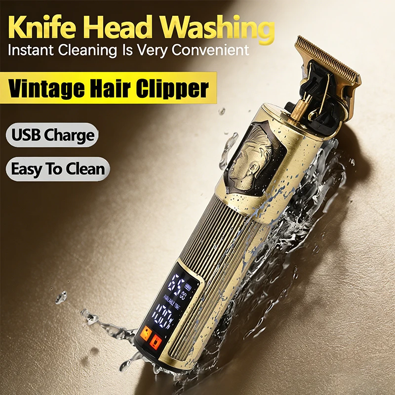 

2026 T9 Electric Hair Clipper Professional Men's Barber Shaver Beard Trimmer Rechargeable Hair Cutting Carving Machine