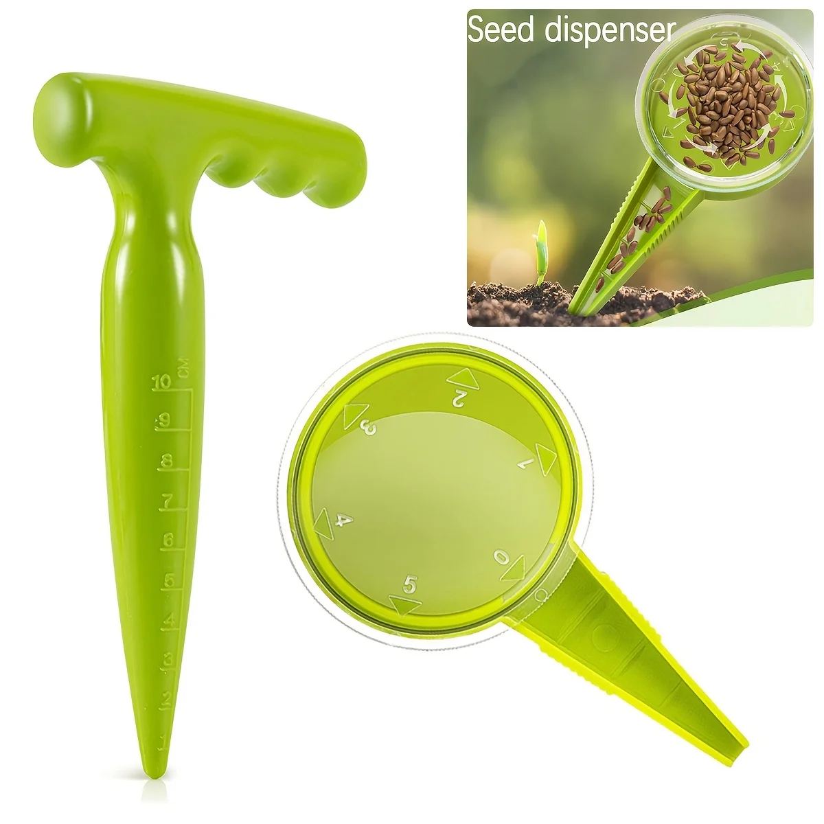 

2pcs Gardening Tools, Adjustable Hand Seeder & Punch, Manual Plastic Seeding Tools for Small Growers, Garden, Vegetable Garden