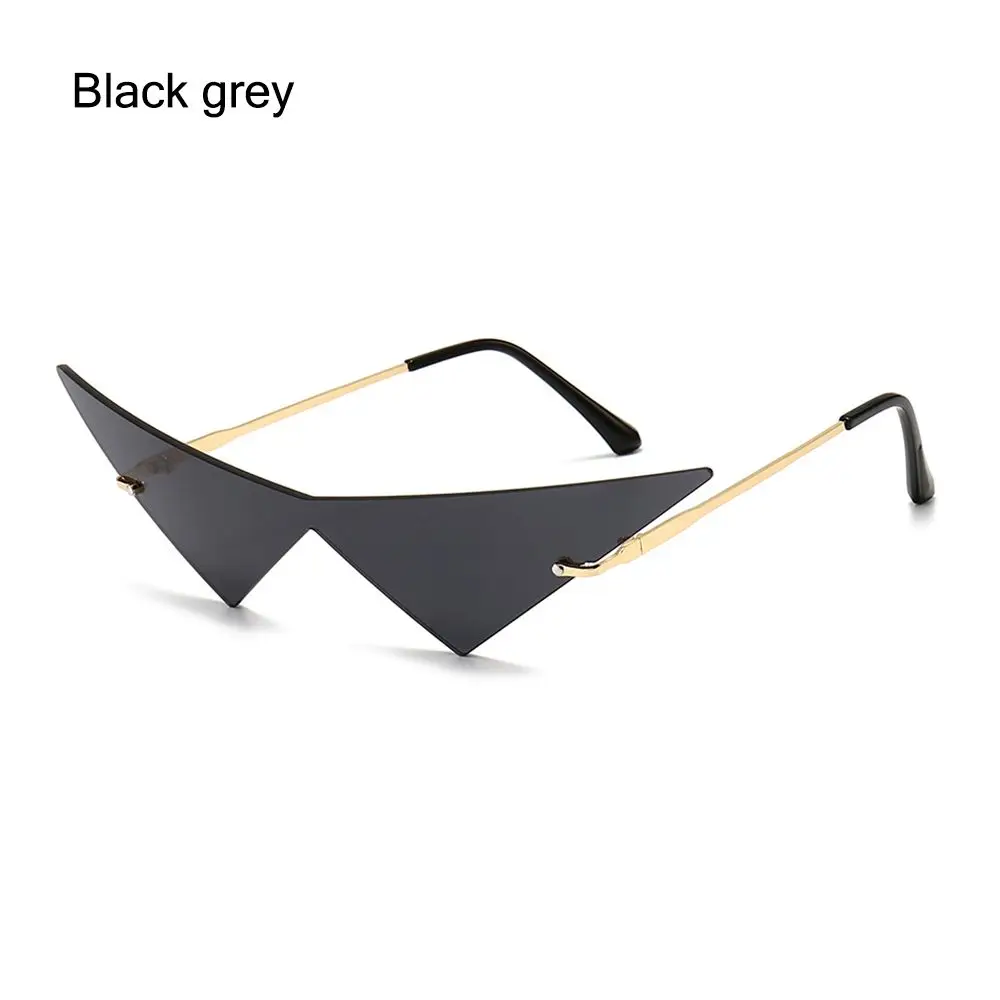 

Fashion Clear One Piece Oversized Rimless Sunglasses Sun Glasses Eyewear Women Triangle Sunglasses