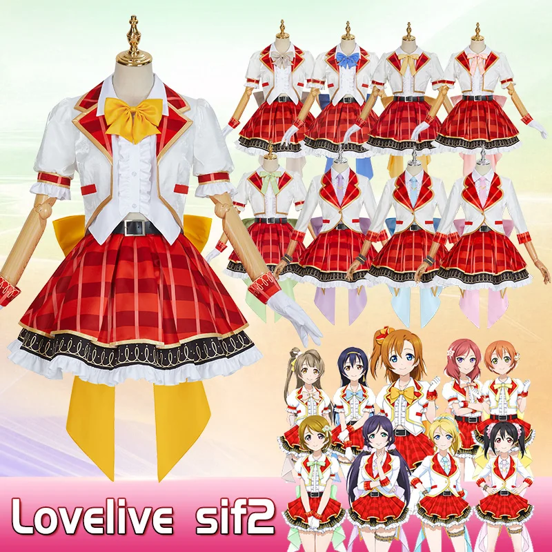 

COSLEE Anime Lovelive! SIF2 μ's Aqours Honoka Umi Rin Eli All Members Idol SJ Uniform Dress Cosplay Costume Party Outfit Women