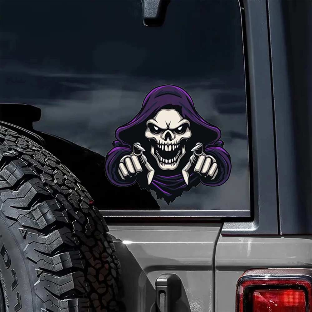Horror Characters Skull Force Open from Cracked Series Sticker for Car Styling Automobile Window Body Halloween Decal Decoration