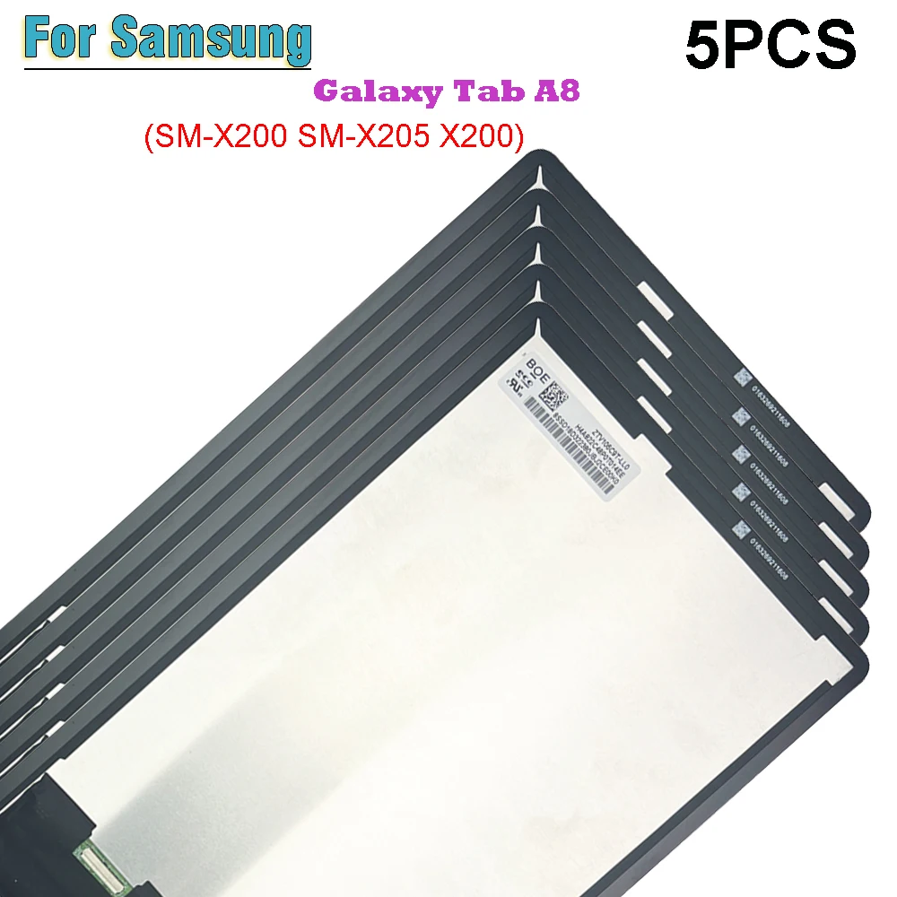 

5PCS New For Samsung Galaxy Tab A8 SM-X200 SM-X205 X200 X205 10.5" LCD Display Touch Screen Digitizer Glass Assembly Repair