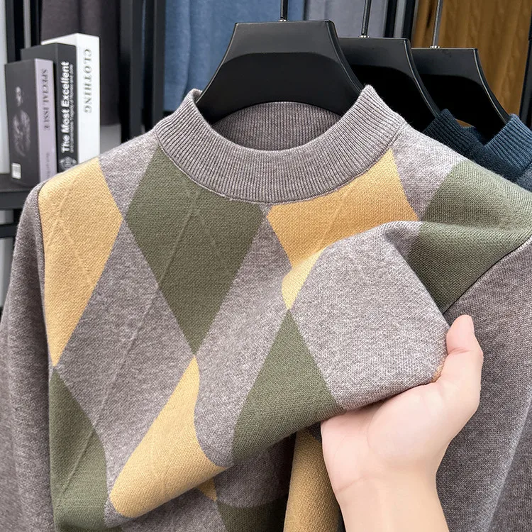 2025 Suéteres masculinos quentes e casuais da moda para outono e inverno