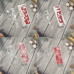 2024 New Arrival Christmas Winter Sleigh Reindeer Snowflakes Bookmark Background Cutting Dies for Scrapbook Card Making Stencils