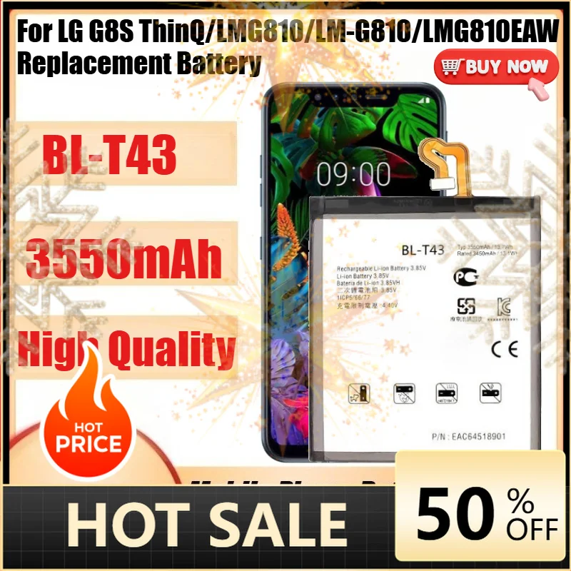 SWZY  High Quality BL-T43 Battery For LG G8S ThinQ/LMG810/LM-G810/LMG810EAW Replacement Battery Bateria+Tools