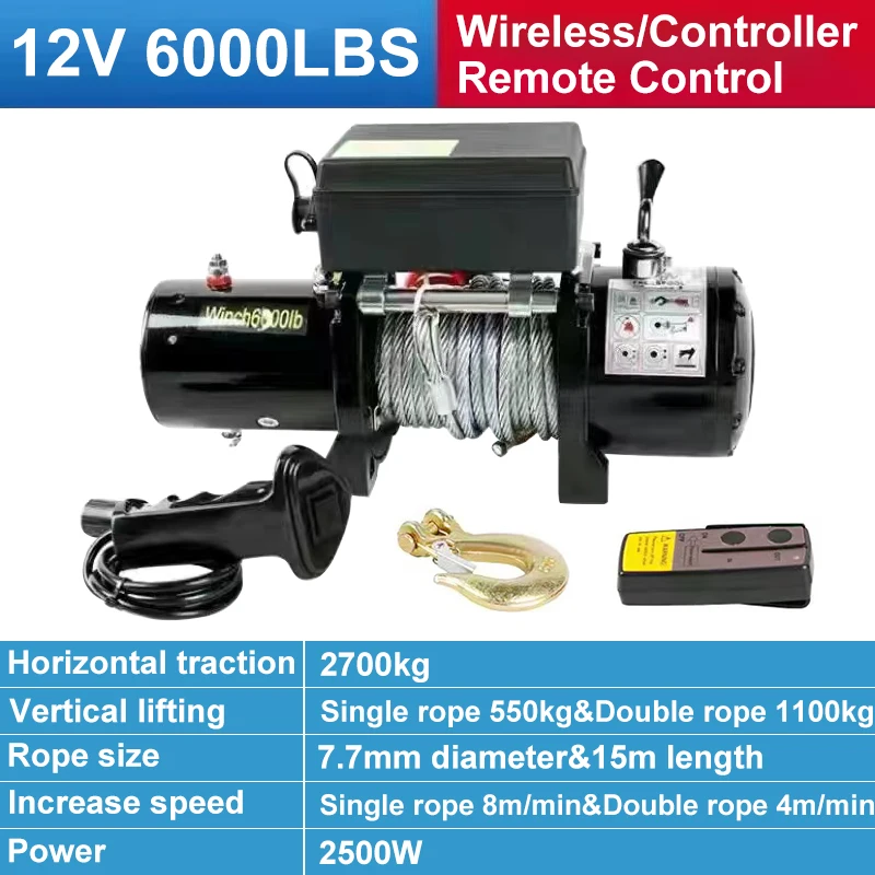 9500LBS elektryczna wciągarka odzysku ATV 12V bezprzewodowy pilot zdalnego sterowania lina syntetyczna wciągarki 4500LBS elektryczna wciągarka do