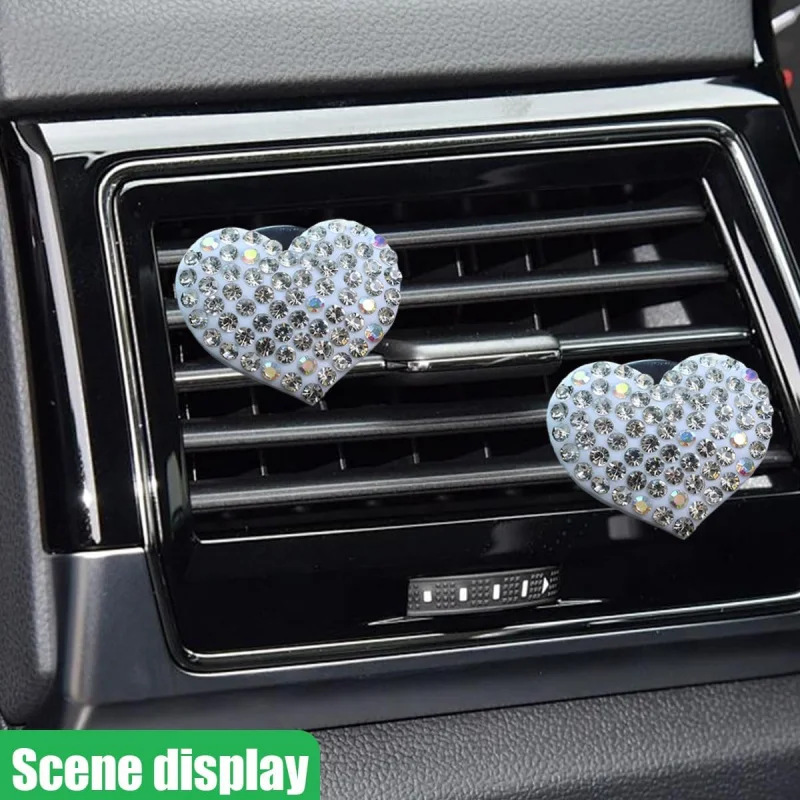 2PCS Bling Herzförmige Auto Vent Clips, Lufterfrischer, Konditionierung Outlet Diffusor,