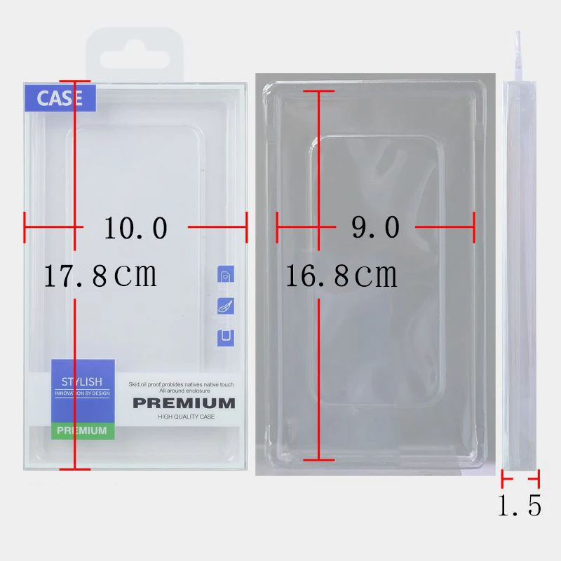 Phone Case Packaging Box Blister PVC Packing Box Phone Cover Box 4.7-6.9inch Universal Phone Case Box 50pcs 100Pcs 200Pcs 500Pcs