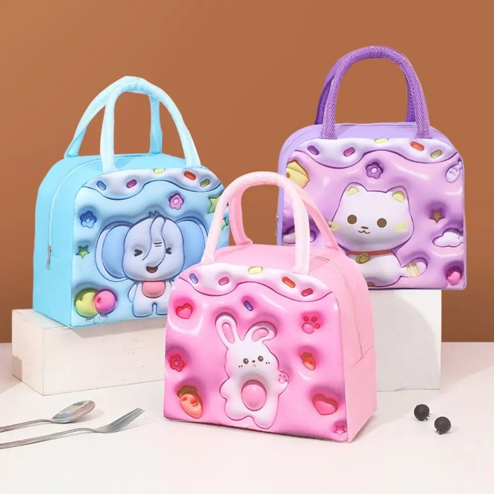 Oxford Cloth 3D Stereoscopic Lunch Bag Thermal Bag Expansion Cartoon Lunch Bags Lunch Box Accessories Large Capacity