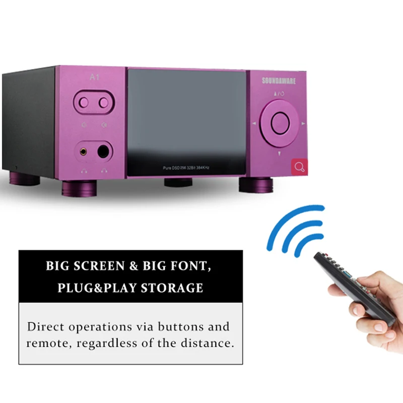 DSD مشغل موسيقى الصوت الرقمي عالية الجودة فك التنسيق الكامل HIFI سماعة مكبر للصوت دعم Roon SOUNDAWARE A1 10th A1X