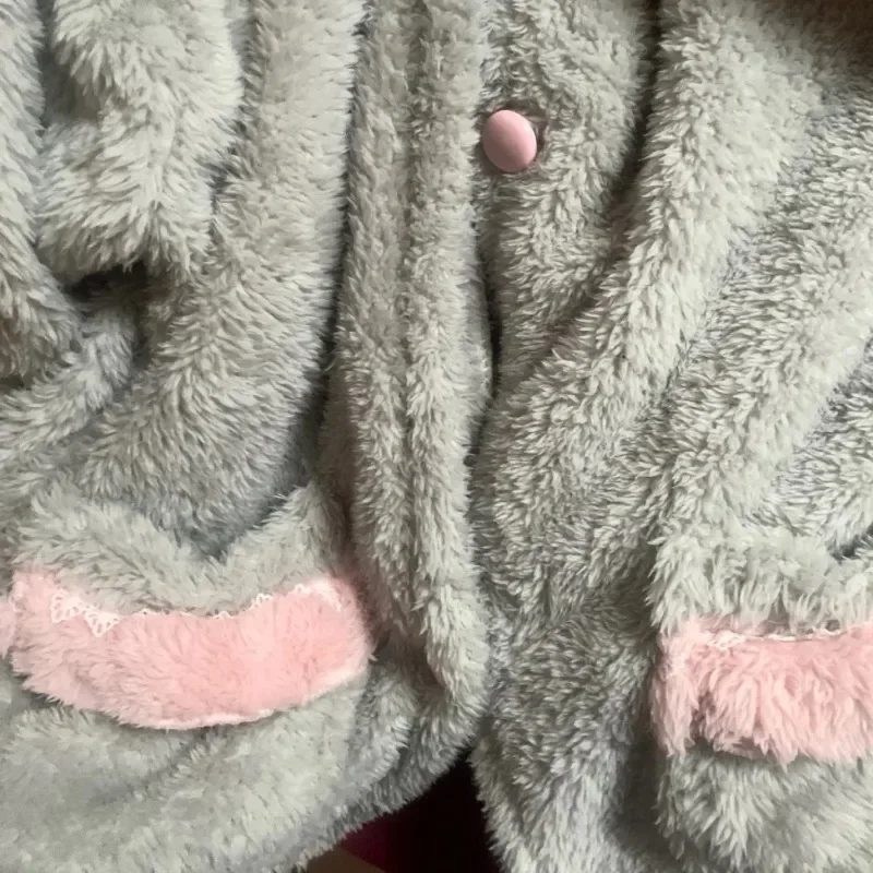 2024 Women Winter New Homewear Sweet Girl Lazy Home Set Thicken Loungewear Popular Princess Style Coral Plush Cardigan Pajamas