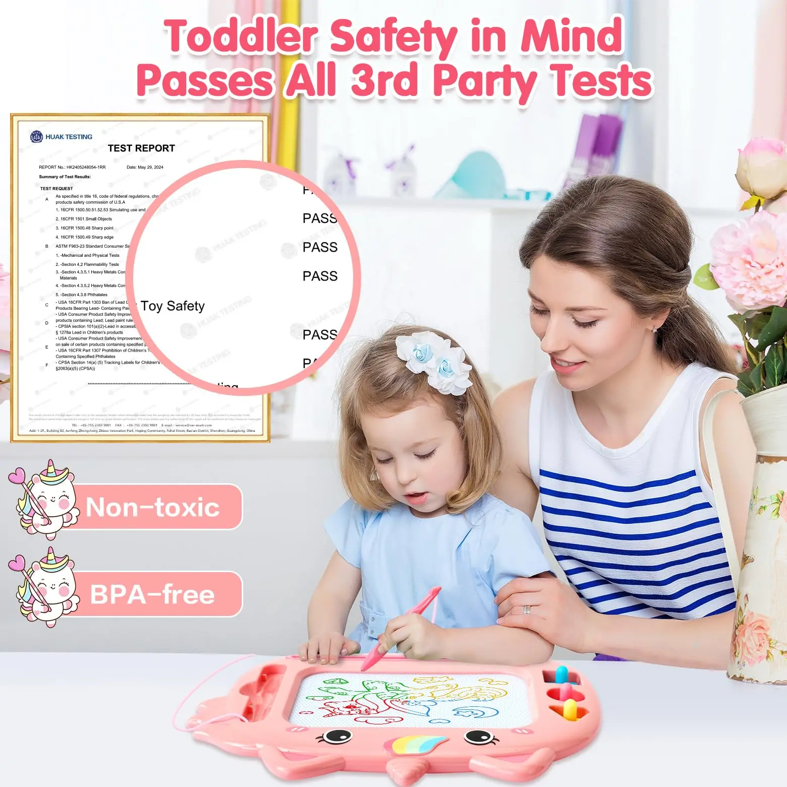 กระดานกราฟฟิตี้หลากสีสัน กระดานวาดภาพ ของเล่นเด็กชิ้นเดียว พร้อมสายคล้องแปรงทาสี ของเล่นเพื่อการศึกษา เหมาะสำหรับ