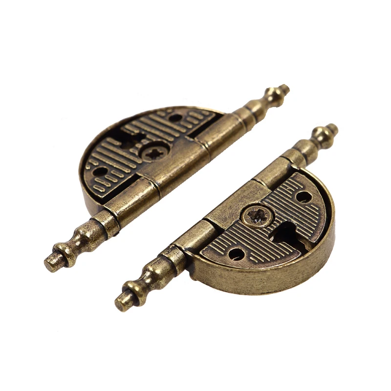 الرجعية 4 قطعة الأثاث المعدني العتيقة مفصلات خزانة خزانة المطبخ خزانة الأبواب مفصلات الخشب علبة هدية صندوق مفصلات + مسامير