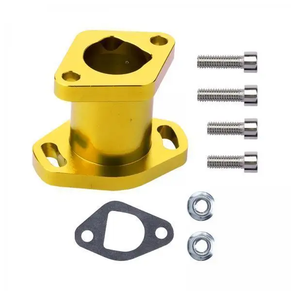 Premium Carburetor Intake Adaptor Brushed Steel Boot Tube Replacement for 125cc Motorcycle Carburetors