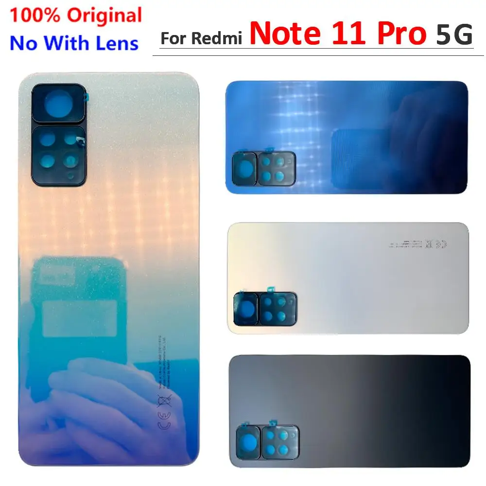 

10Pcs/Lot，100% Original Battery Door Rear Glass Housing Case Back Camera Cover With Frame Holder For Xiaomi Redmi Note 11 Pro 5G