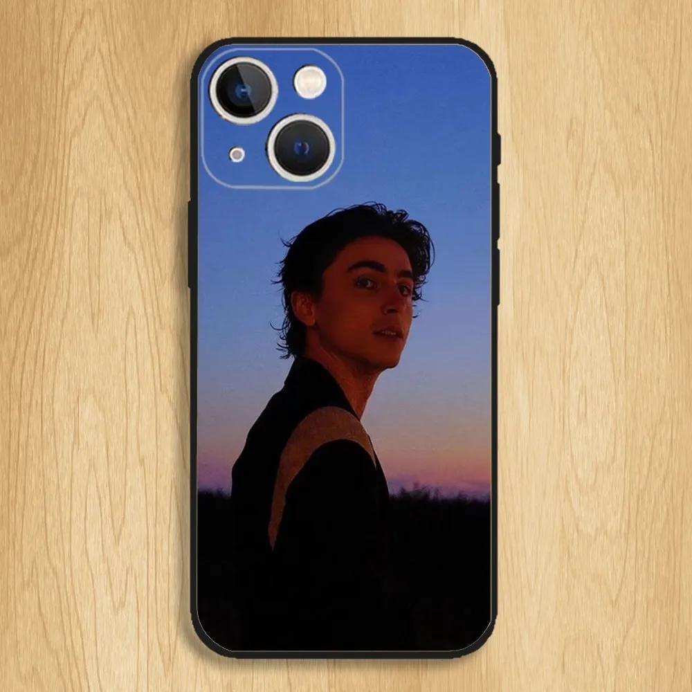 Timothee Chalamet Actor Phone Case For iPhone15,14,13,12,11,Pro,Max,Plus,Mini,X,XS,XR,8,7,6,S,Plus,SE Soft Black Case