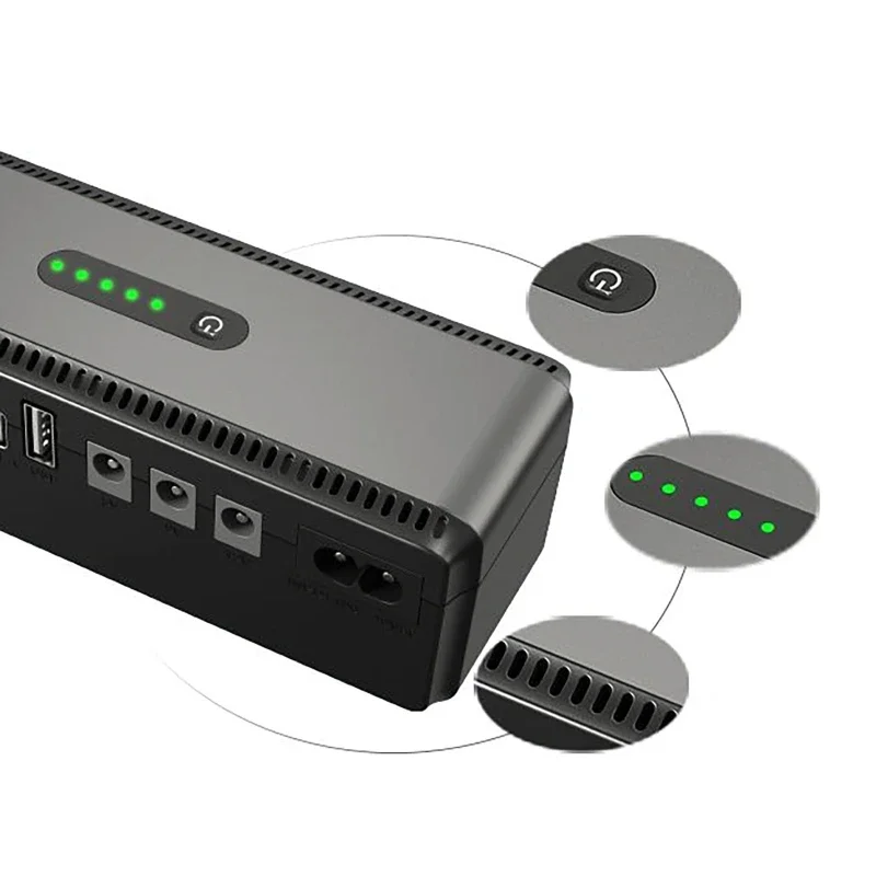 Imagem -04 - Mini Ups Portátil 5v12v Fonte de Alimentação Ininterrupta para Wifi Router Adaptadores de Backup de Grande Capacidade 8800mah 10400mah