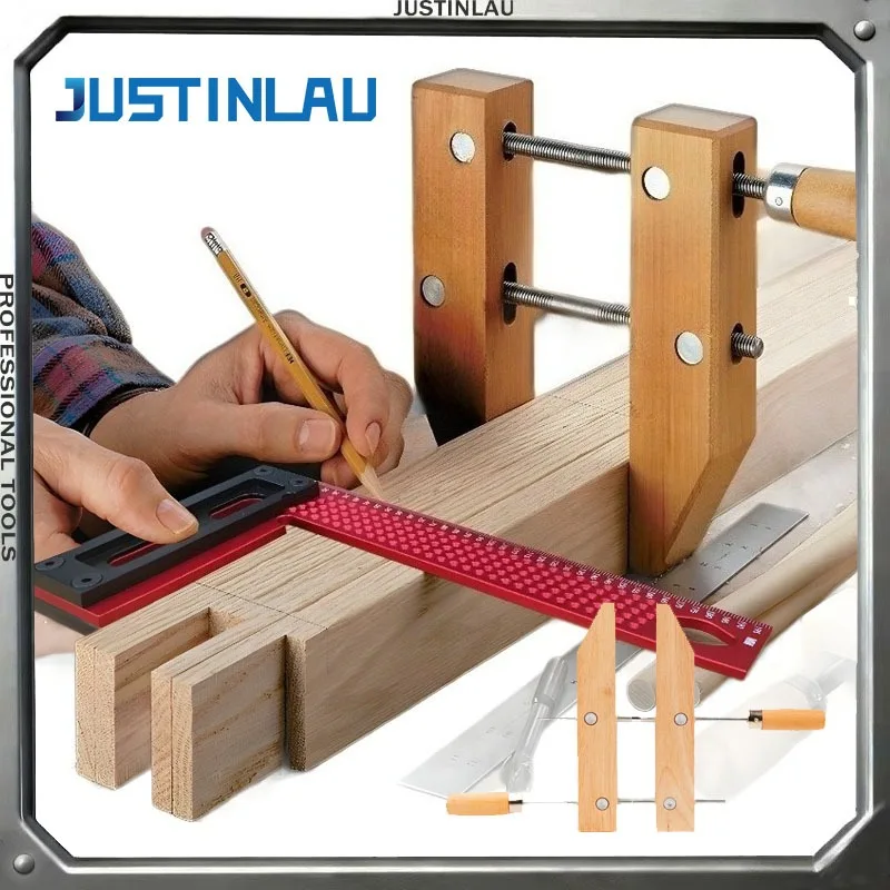 JUSTINLAU 1Pc 6/8inch Wood Hand Screw Clamp Adjustable Handscrew Woodworking Parallel Clamp Tool Woodworking Tools