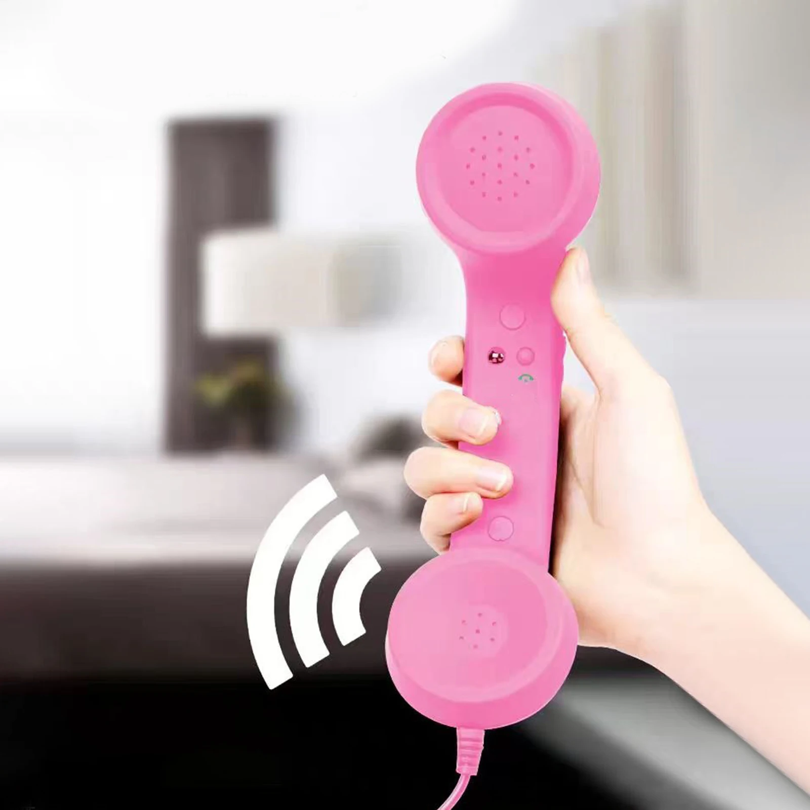 Fashion Retro Phone handset Headset USB-C Interface Microphone Prevention Radiation Compatible with Cell/Mobile/Tablet/Laptop