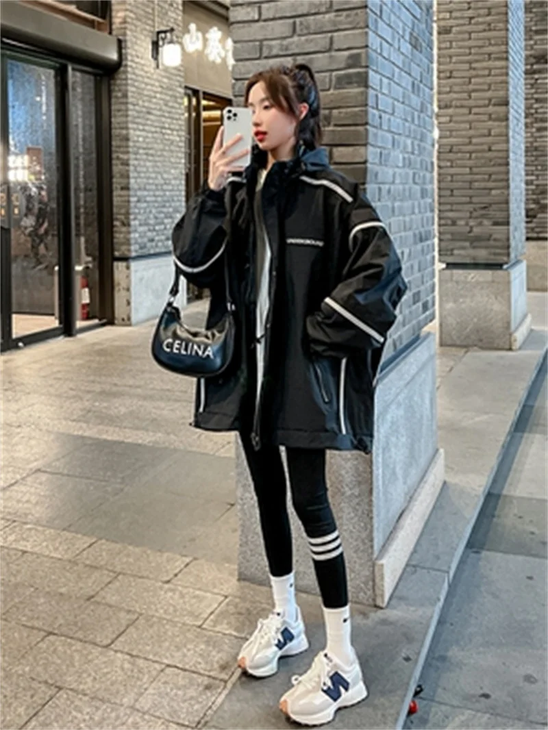 

Trench Coat cotton Coat Female Autumn Winter 2022 New European Goods Explosive Style Casual Thin Hooded Charge Clothing Trend X4