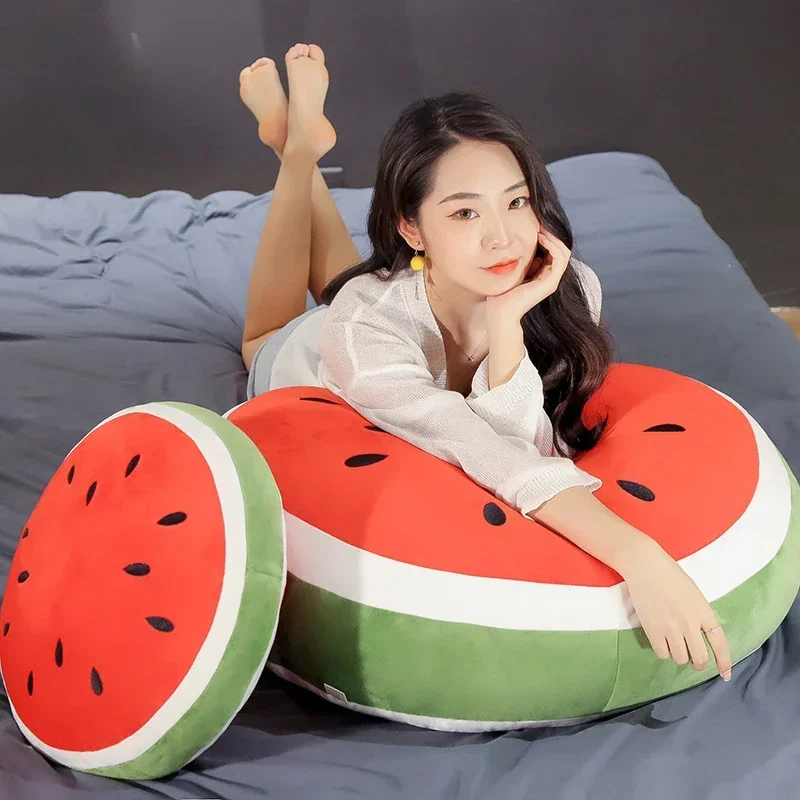 3 styles big size 100cm simulation watermelon filled fruit pillow plush toy home sofa bed car decoration soft cushion kids gift