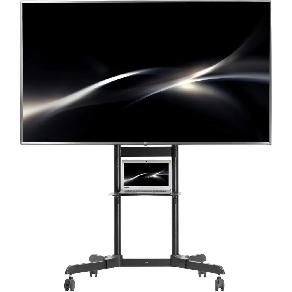

Mobile TV Cart for 55 to 100 inch Screens up to 165 lbs, LCD LED OLED 4K Smart Flat and Curved Panels, Rolling Stand with Lapto