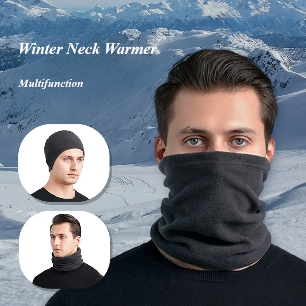 Winter Warm Neck Fashion Soft Knitted Fleece Warmer Outdoor Sport Neck Scarf Head Sleeve Ski Running Riding Mask Scarves Gift