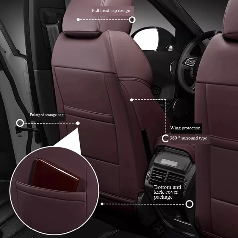 Napa Leather Car Seat Covers Breathable Perforated Auto Seat Protector Airbag Compatible For All Vehicle seat cover