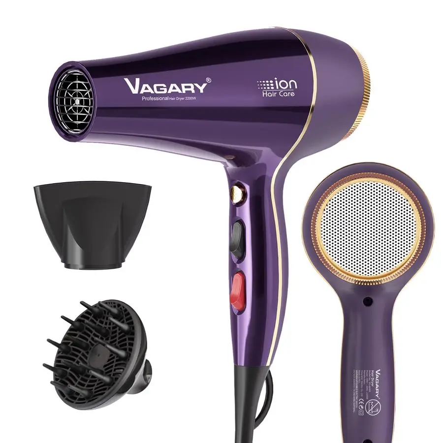 

6690A Salon Pro Hair Dryer for Women,2200w Powerful AC Motor Fast Drying, Ionic Blow Dryer for Thick Hair,2 Speeds and 2 Heat Se