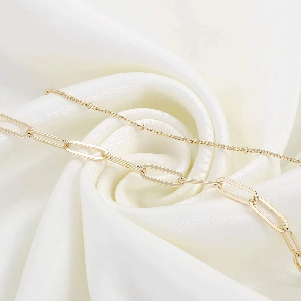 

Набор регулируемых многослойных браслетов с позолотой 14 карат для женщин, овальная жемчужная цепочка с подвеской в виде черепахи от сглаза