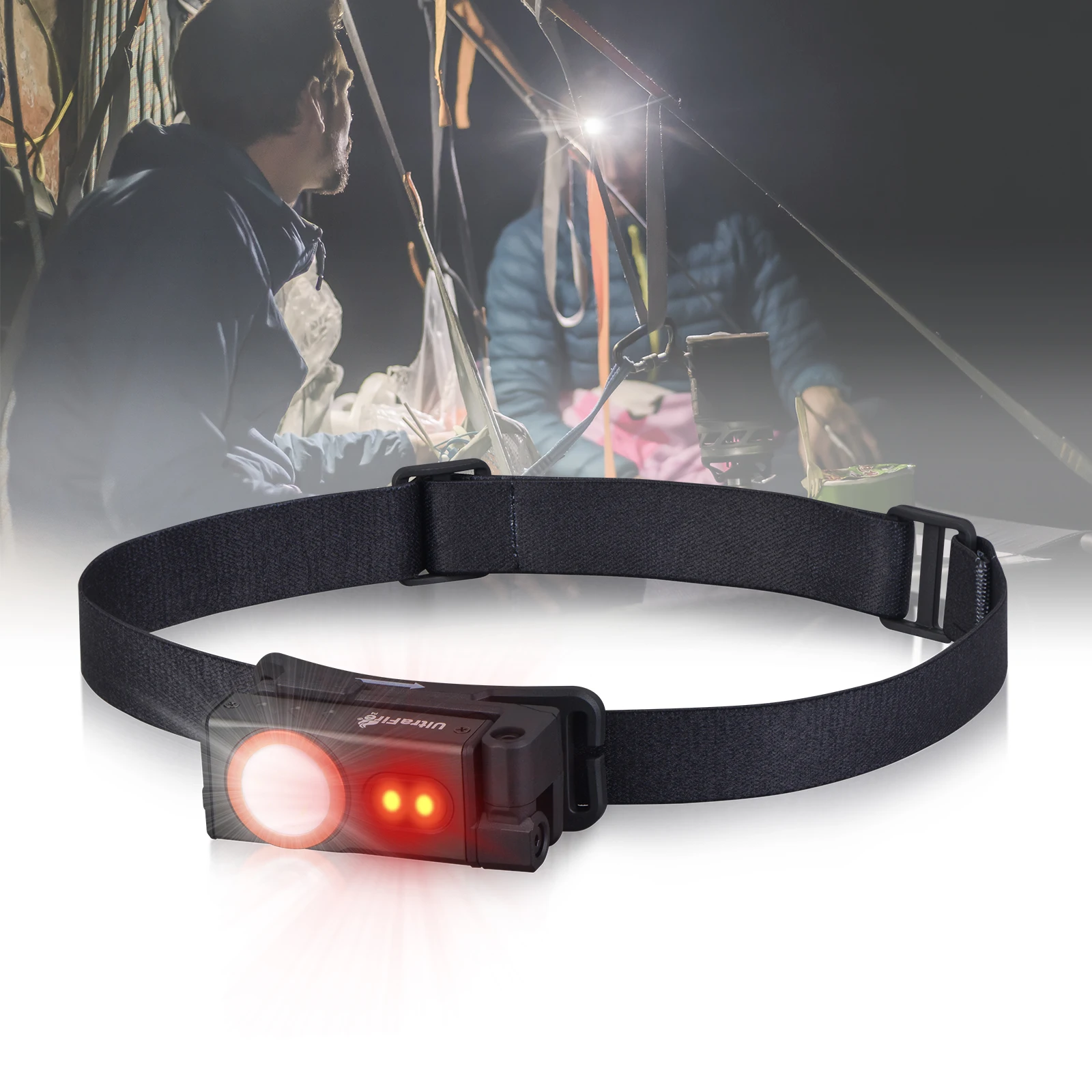 

UltraFire P4 EDC Headlamp 5 Modes Powerful Head Flashlight USB C Rechargeable Red Light Headlight with Magnet for Outdoor Hiking