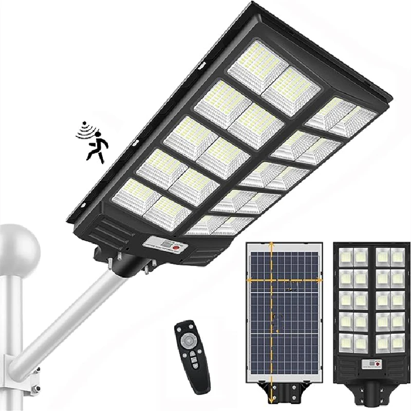 1200W Solarna lampa uliczna z czujnikiem ruchu Lampa uliczna IP65 Wodoodporne słoneczne światła przeciwpowodziowe na zewnątrz do parkowania Ścieżka