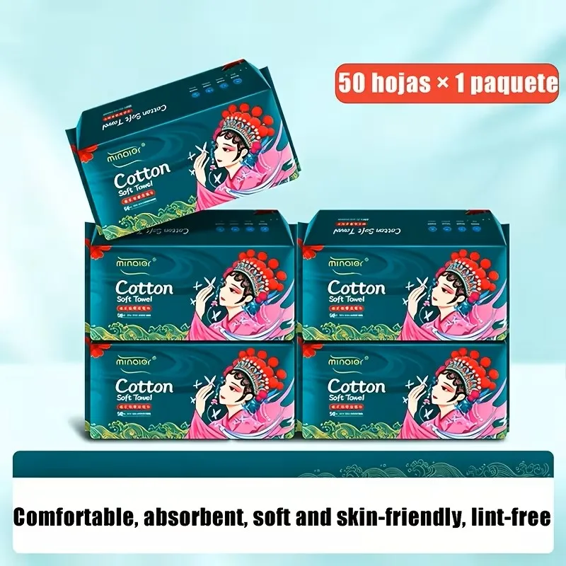 50pcs Family Affordable Pack Disposable Face Towels Thickened Enlarged Cleansing Towels Soft Face Wipes Face Washing Towels