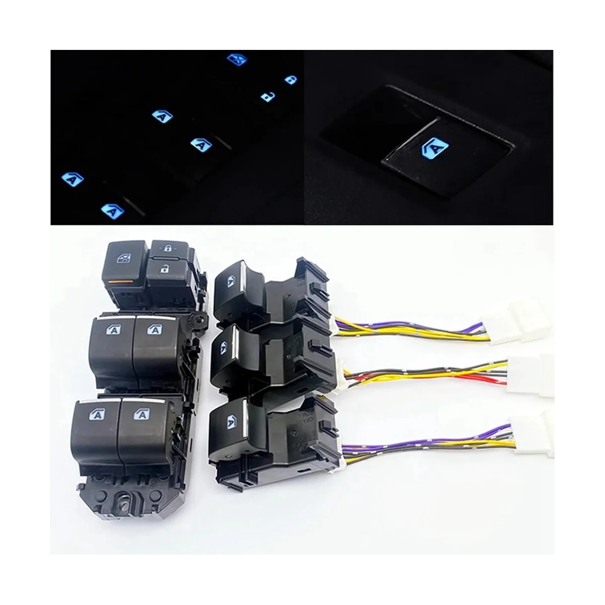 

Car LED Power Single Window Switch Main Switch and Single Switch Sold for 2019-2022 Left Driving