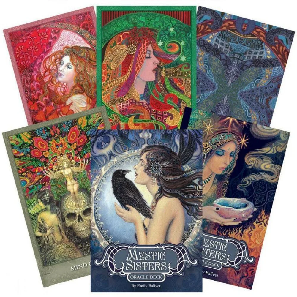 Versione inglese 40 fogli Mystic Sisters Oracle Deck gioco di carte con manuale di carta