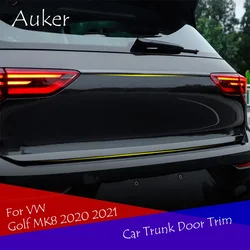 Car Rearguard Trunk Rear Bumper Tail Box Door Trim Stickers Strip Garnish Styling for VW Golf 8 MK8 2020 2021 2022 2023