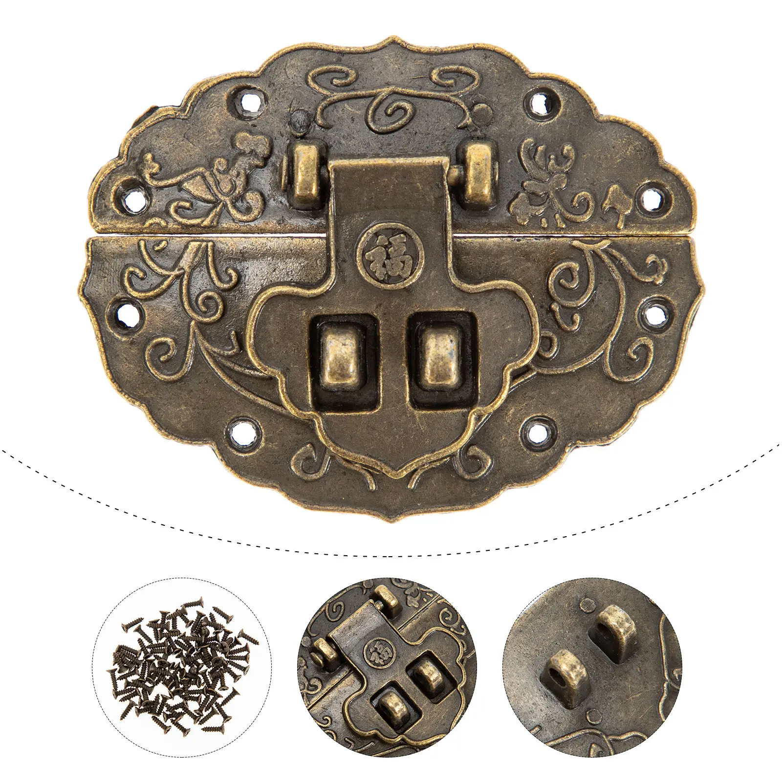 

4 шт. винтажные застежки для шкатулок из цинкового сплава, замки для деревянных подарочных коробок, ретро-замки-пряжки, прочные аксессуары