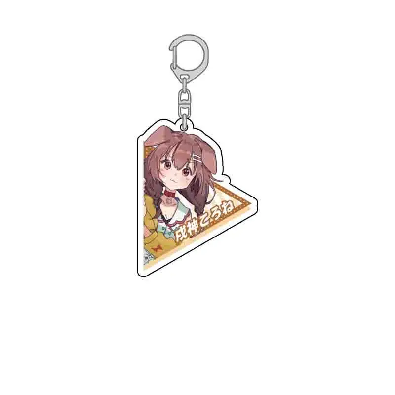 Anime HOLOLIVE VTuber Inugami Korone Houshou Marine Nakiri Ayame Uruha Pendant Acrylic Keychain Triangle Keyring Bag Charm Gift