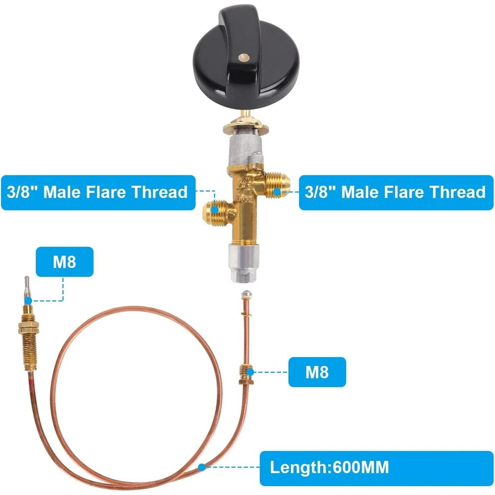 【Must-Haves】Gas Fireplace Fire Pit Flame Failure Control Valve Kit Fire Pit Thermocouple Replace Control Valve Fireplace Parts