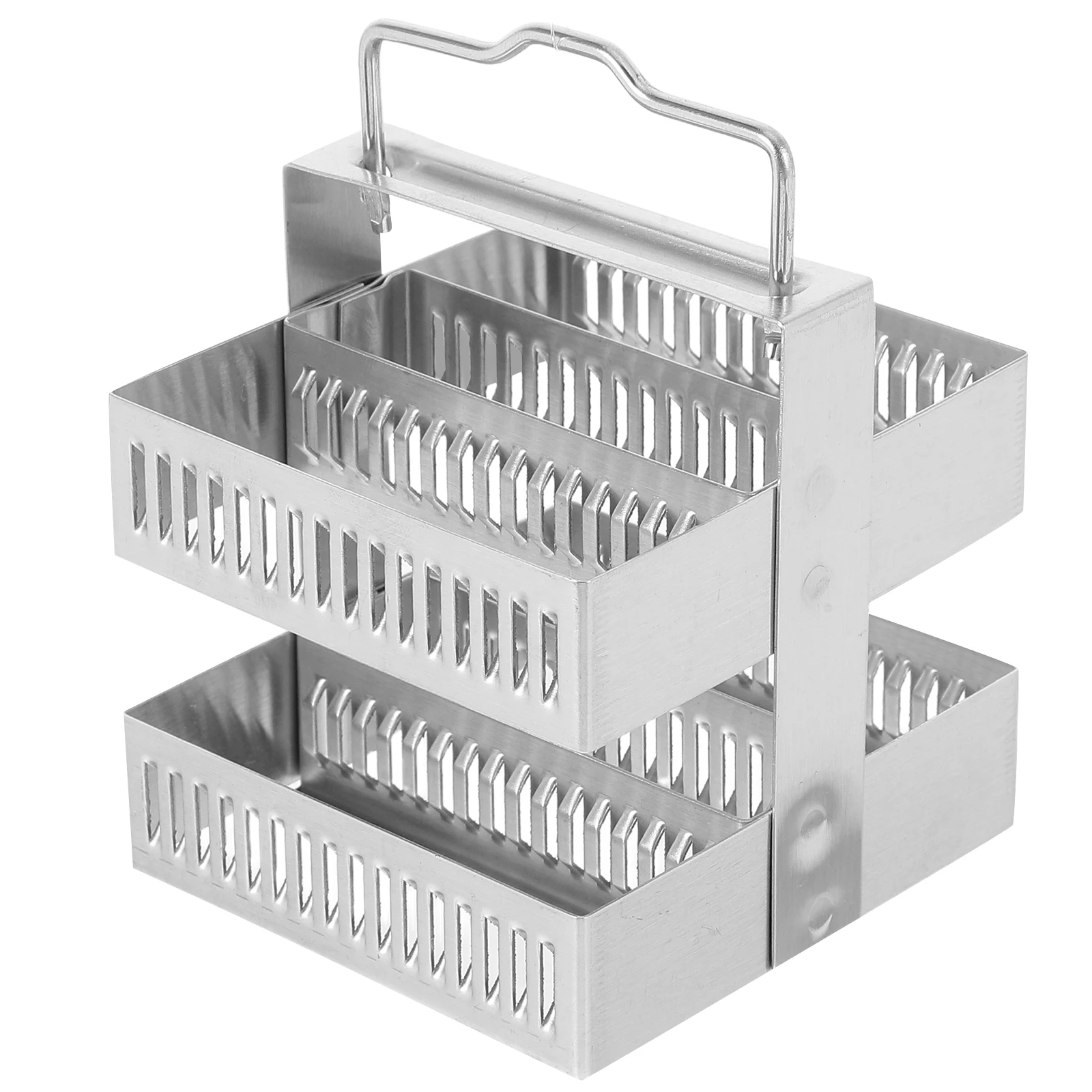 

Stainless Steel Dyeing Rack Laboratory Microscope Slide Holder Compact Long Lasting Versatile Glass Slides Lab Jar Microbiology