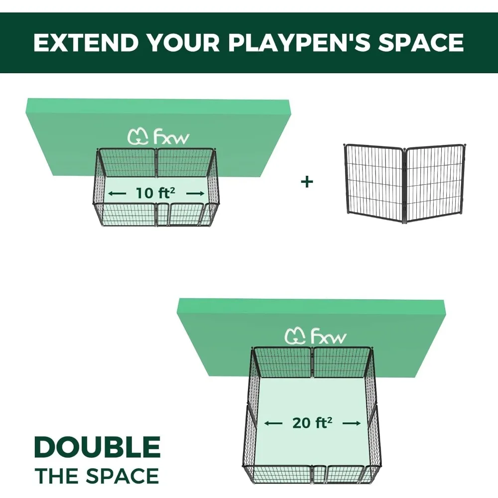 روضة كلب داخلية للعب الآمن بدون إجهاد - قلم شديد التحمل مقاس 32 بوصة مكون من لوحتين للكلاب الصغيرة والمتوسطة #3