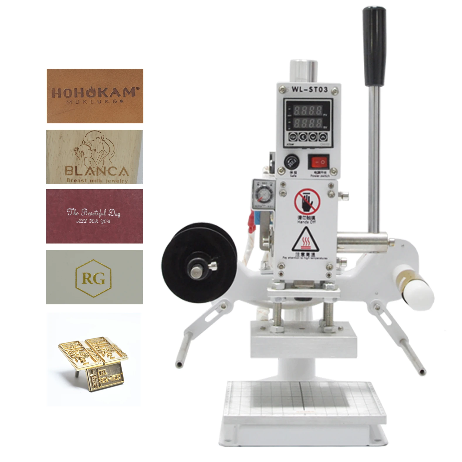 

Manual Leather Heat Press Stamping Machine Letter Pressing Embossing for Packaging Box, Eyeglass Case,jewelry Box Visiting Card