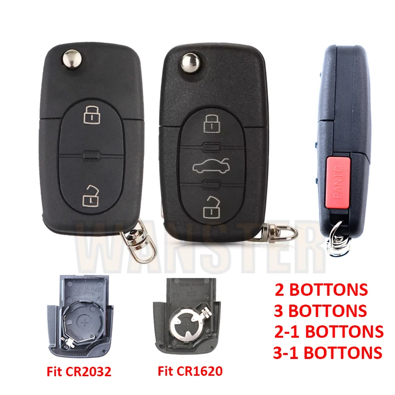 2/3/4 Botton Car Key Fob Case Shell Housing for Audi A3 A4 A6 A8 TT RS4 Quattro for Volkswagen for VW Bora Passat Seat for Skoda