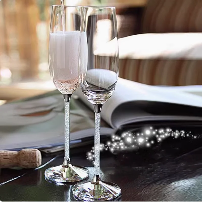 High End Crystal Diamond Red Wine Glass, Hand Carved, Champagne Glass, Household Glass Cup, Drinking Utensils, Gift Box